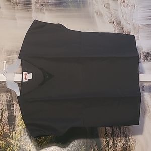 Georgy Simple and Sexy sheer lace Womens 12 classic black dressy top